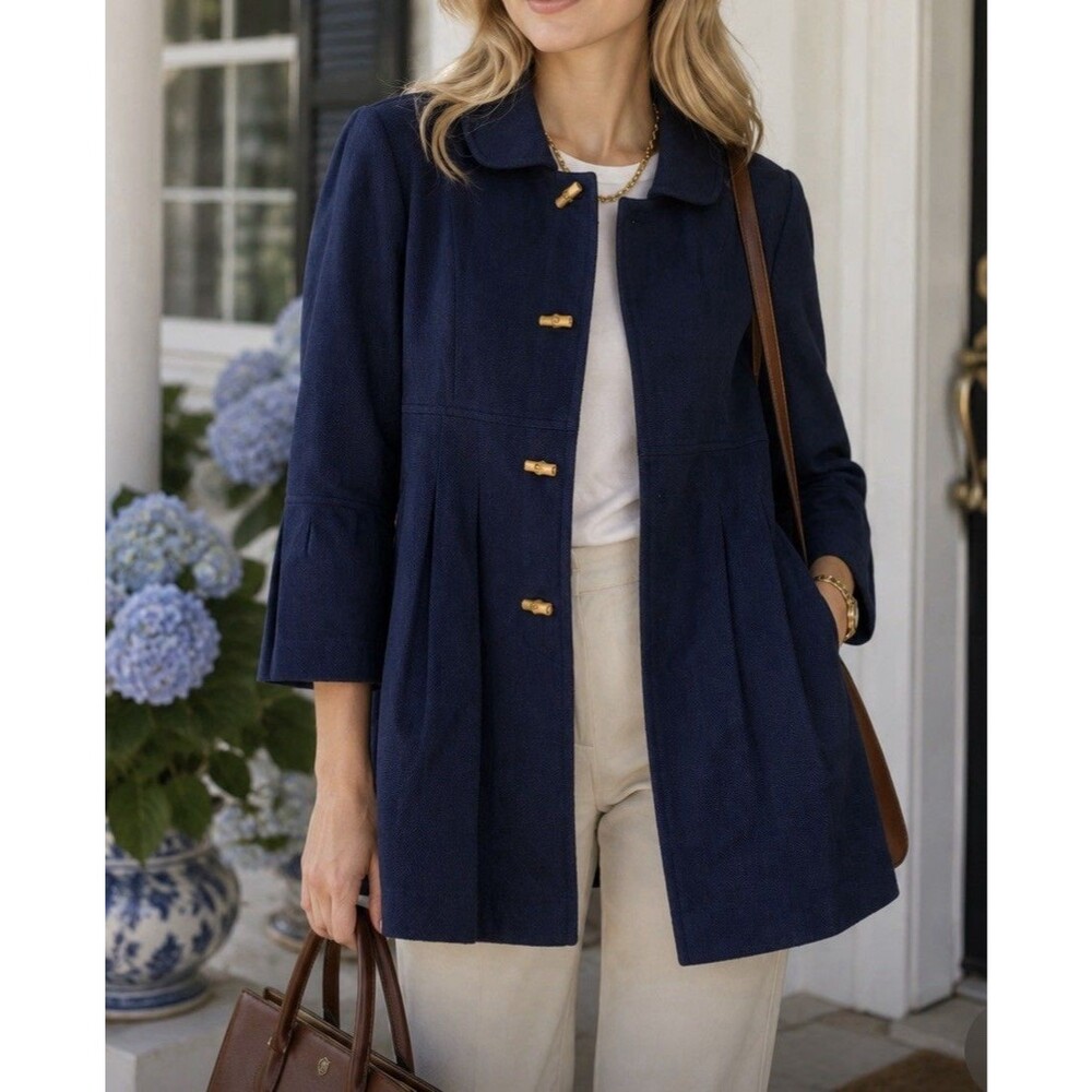 SKIRTIN AROUND New Caanan Blue Jacket Lined Size 6